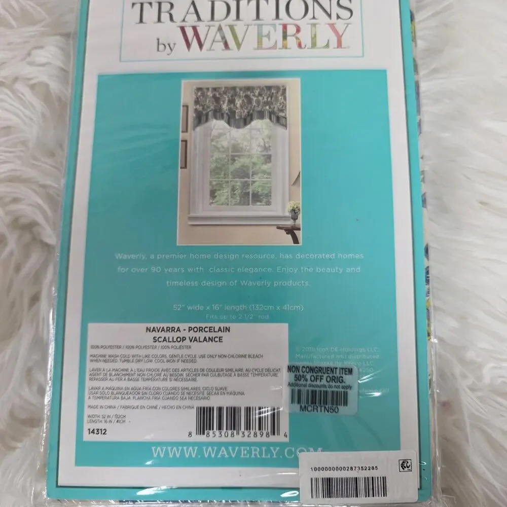 Traditions by Waverly Navarra Floral Window Curtain Valance
